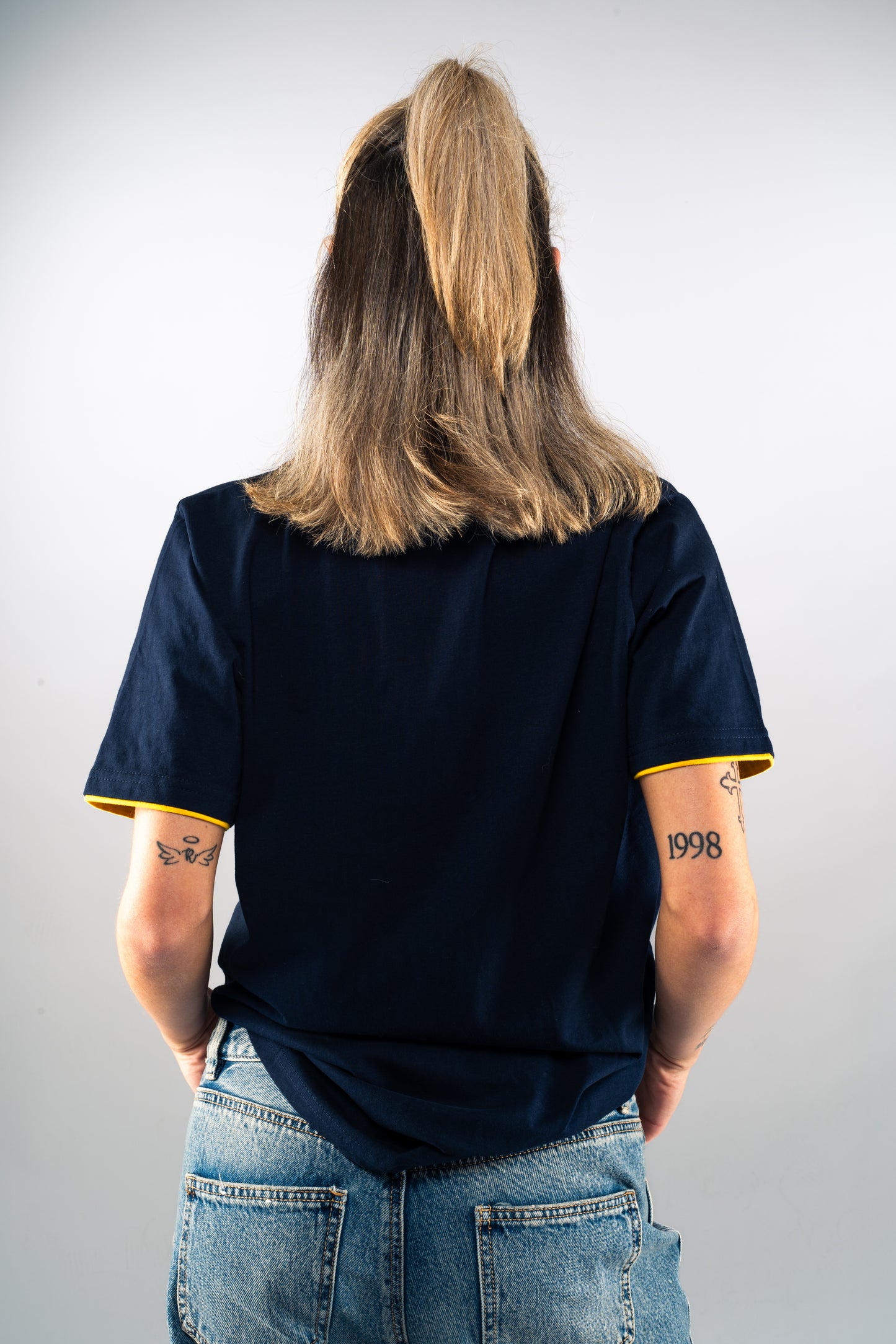 Women's Navy & Yellow First Edition T